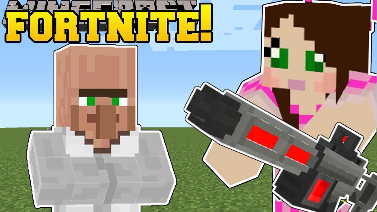 pat and jen playing fortnite in minecraft