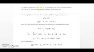 Find Position and Acceleration Given Velocity Problem