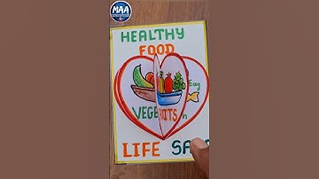 Healthy Food and Unhealthy Food Project Drawing #shorts #youtubeshorts #short #video