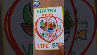 Proyek Menggambar Makanan Sehat dan Makanan Tidak Sehat #shorts #youtubeshorts #short #video