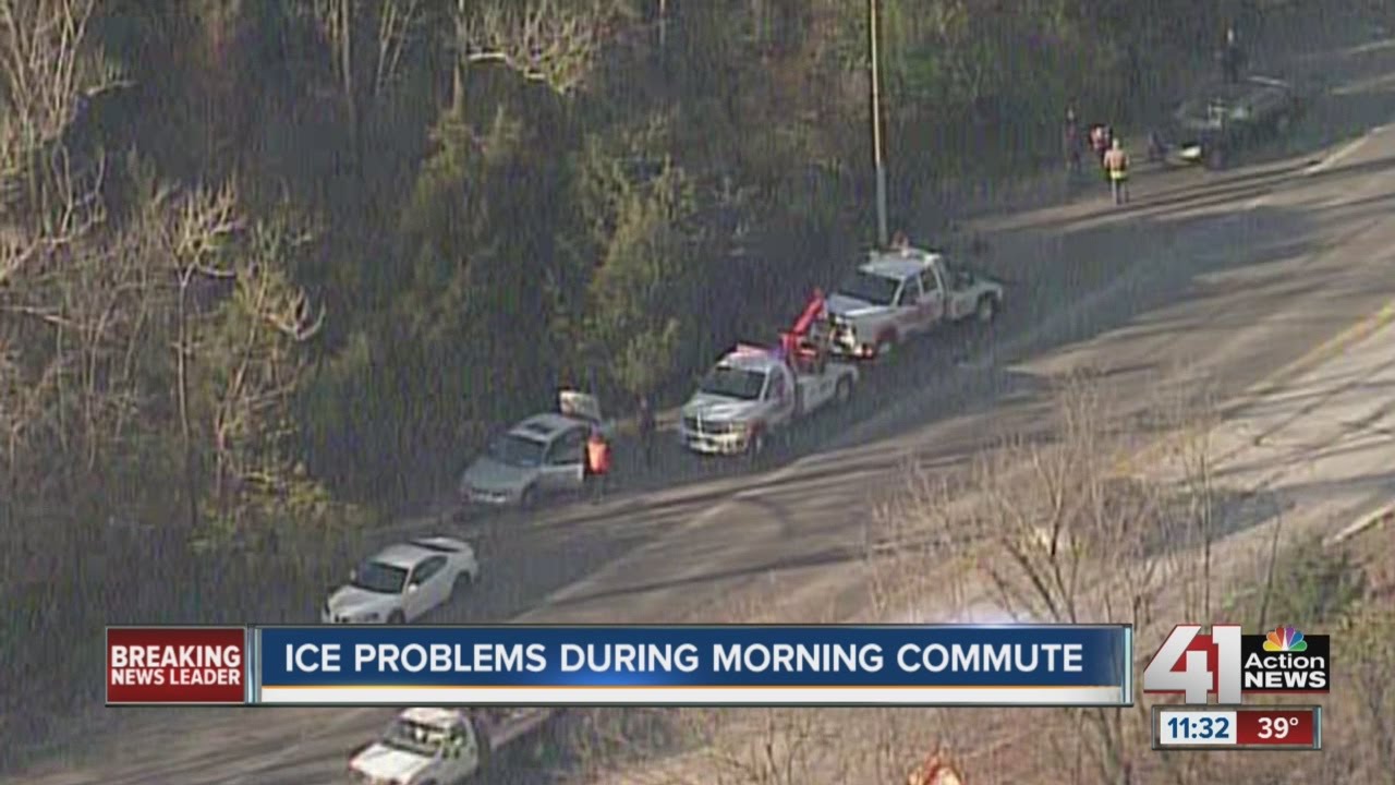 Icy roads cause several wrecks in the metro - YouTube