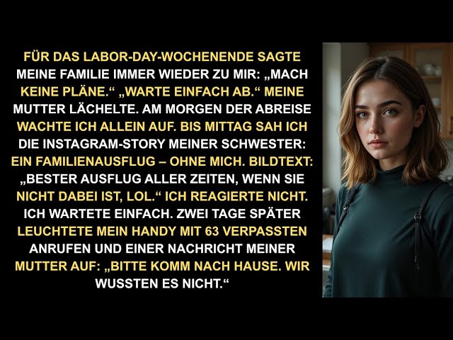 Am Pfingstsamstag wachte ich im Haus meiner Mutter auf und fand nur einen Zettel auf der Arbeitsplatte: „Omas Tabletten bringen, Tomaten gießen. Wir sind Montagabend zurück.“ Die ganze Familie war...