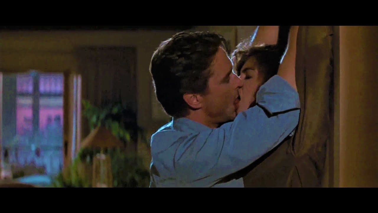 michael douglas kiss scene, michael douglas, michael douglas movies, sharon...