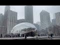 Millennium Park Chicago The Bean Snowfall - Jan 22, 2023 - Cloudgate Chicago Ambiance Relaxing Video