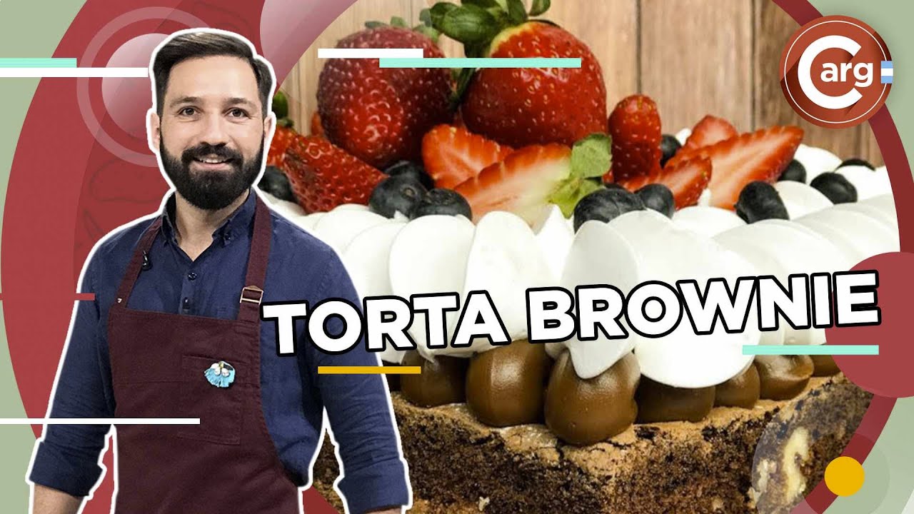 TORTA BROWNIE CON DULCE DE LECHE Y MERENGUE