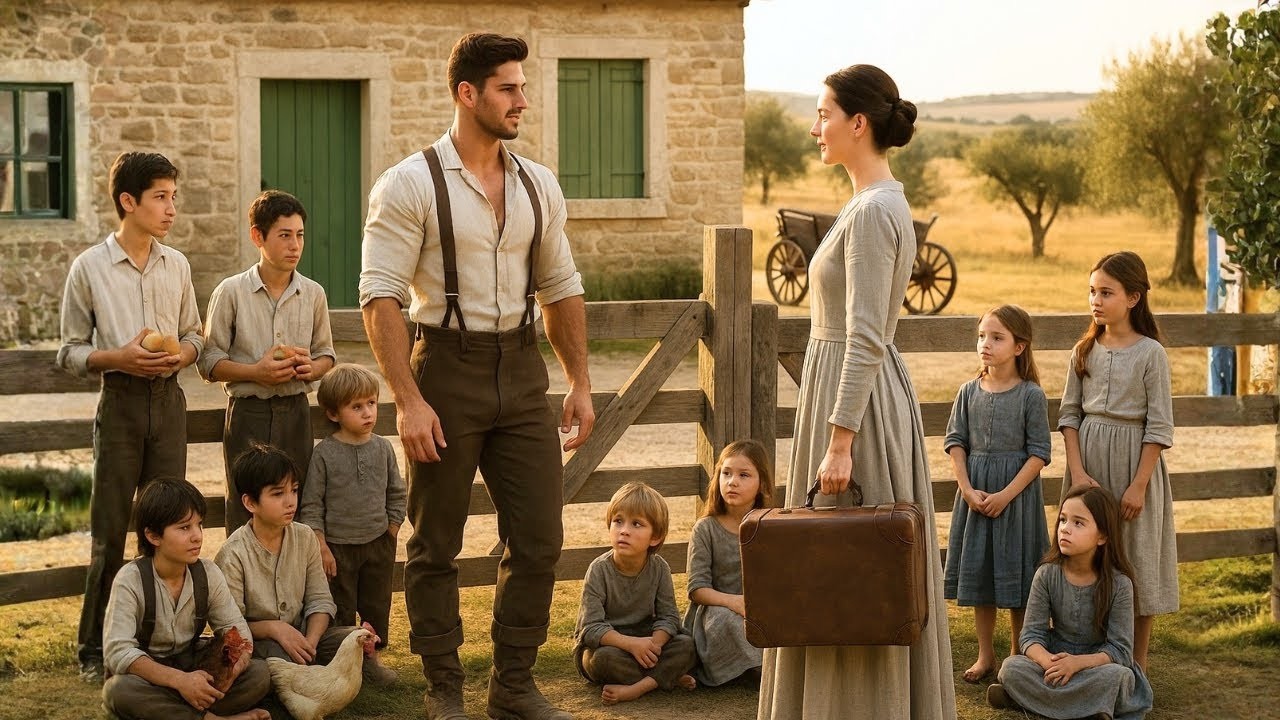 😢TODAS FUGIAM AO VER OS 7 FILHOS DO FAZENDEIRO  VIÚVO – ATÉ QUE UMA JOVEM ESTÉRIL APARECEU