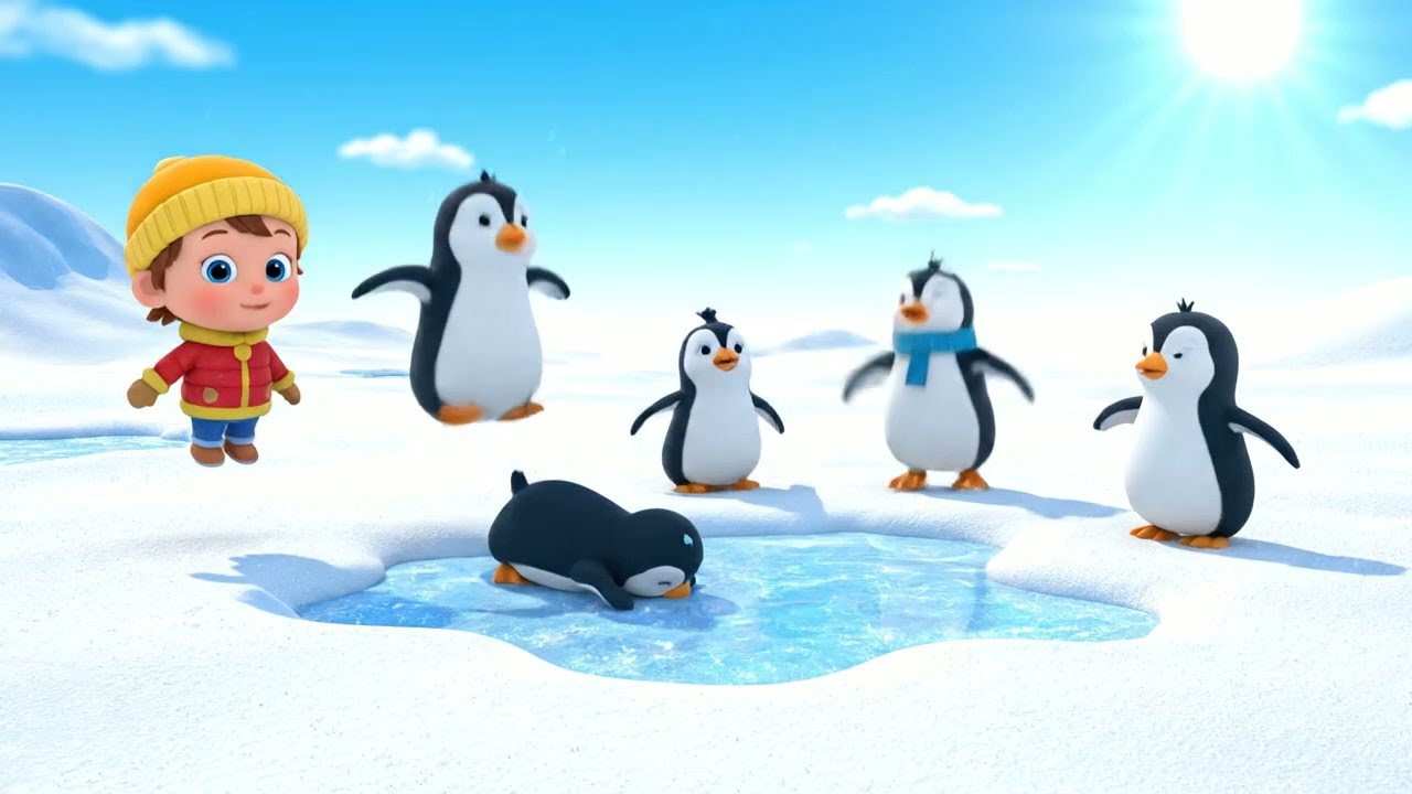 Five Silly Baby Penguins Marching Together 🐧🎵 | Funny Toddler Song ...