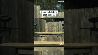 Close up footage of two paintball hit each other.#paintball ￼