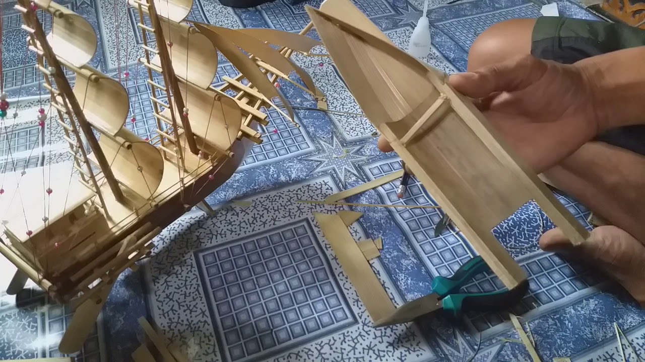 cara pembuatan  perahu miniatur dari  bambu  YouTube