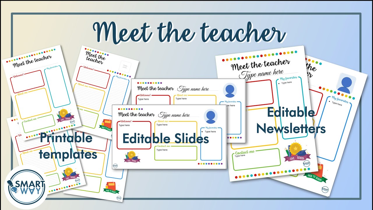 Meet the Teacher Newsletter Printable and Editable