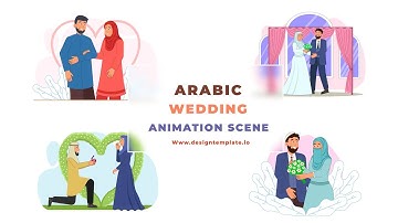 Arabic Wedding Animation Scene After Effects Template