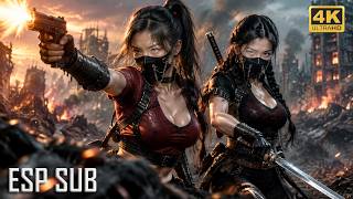 The lone heroine fought two deadly ninjas, cheated death, and wiped them out!