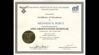 AMO ORIENTATION SEMINAR - MEDARDO B. BORCE