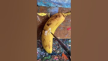 Painting on banana 🍌 🎨 #shorts