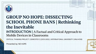 Project Critical Thinking Group NO HOPE Topic 3