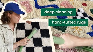 HOW I CLEAN MY HAND-TUFTED RUGS (satisfying cleaning asmr)