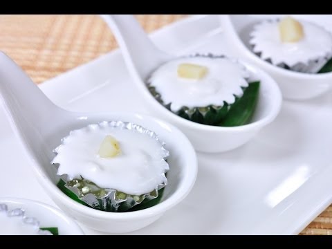 [Thai Dessert] Thai Pudding with Coconut topping (Ta - Go Sago Sai Haew)