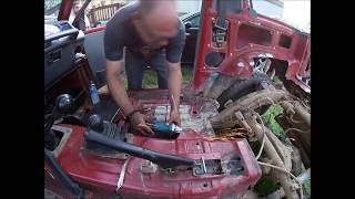 Geo Tracker floor pan removal