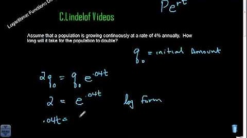 Loagrithmic Functions and Doubling Time