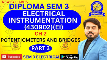 DIPLOMA SEM 3 ELECTRICAL INSTRUMENTATION (4330902) E I  || CH 2 | SEM 3 EI IMP FOR GTU EXAM | PART 3