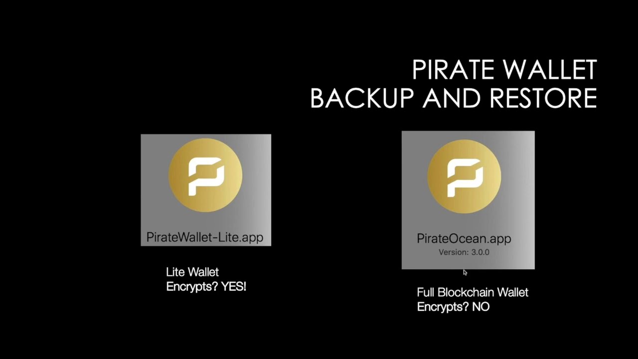 Pirate Lite Wallet: 3 backup and 2 restore methods - YouTube