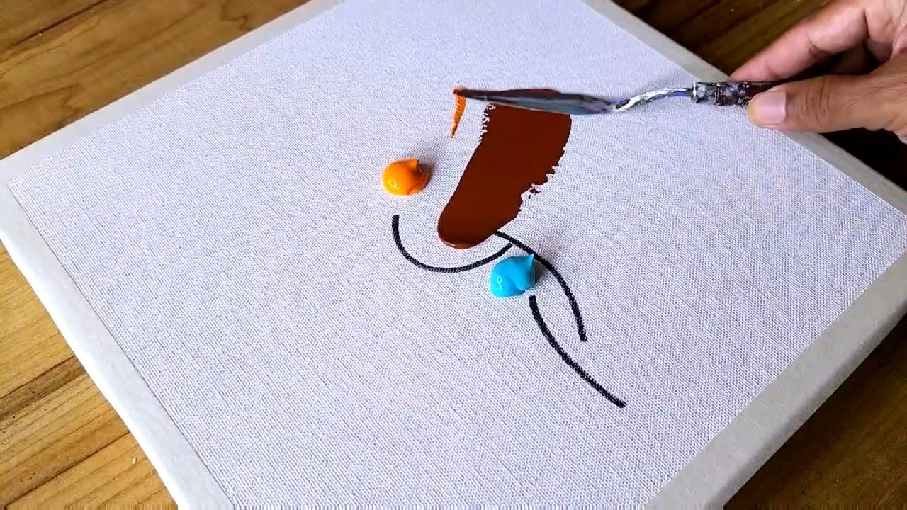 Easy Acrylic Painting Technique / Step By Step For Beginners / Abstract ...