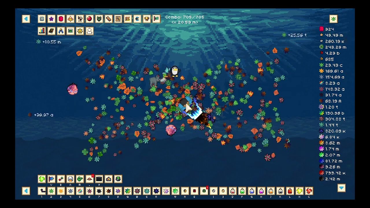 obsidian piling with gravity ball is so satifying in leaf blower