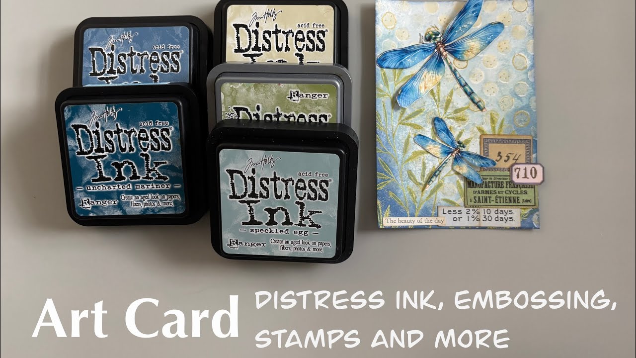Mixed media art ring journal page using distress inks, embossing, micro ...