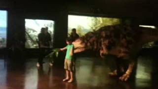 T Rex tries to eat a kid