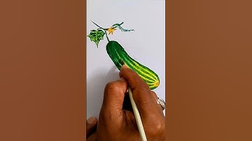 How to draw a cucumber with watercolour #painting #cucumberdrawing #shortsart #shorts #shortsvideo