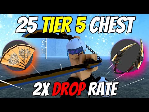 WHAT I GOT FROM FARMING 25 Tier 5 CHEST (2x DROP RATE) In Project Slayers update 1.5