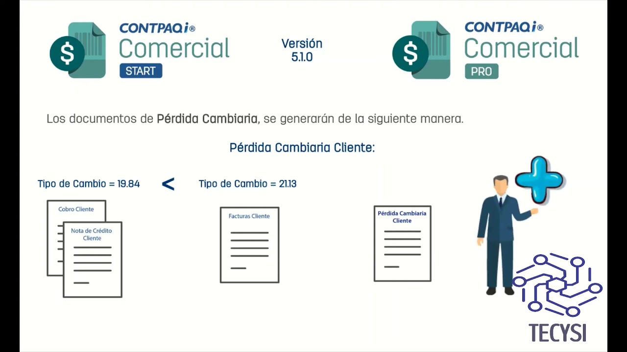 TECYSI \ CONTPAQi Utilidad o Pérdida Cambiaria en CONTPAQi® Comercial StartPro 5.1.0