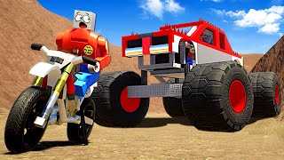 I Brought A Monster Truck To A Canyon Race Lego Brick Rigs 
