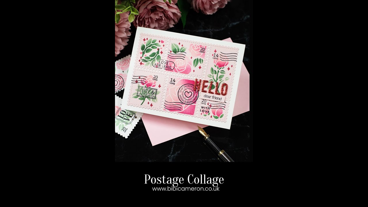 Waffle Flower: Postage Collage Love | Stamp