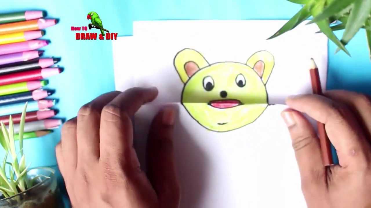 Funny Drawing Trick for Kids Folded Paper Drawing Tutorial ...