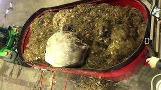 Cloverdale model 650 grinding 6-bales 3- corn bales 3-alfalfa balage bales in less the ten minutes