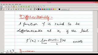 Differentiability Theorem: Every differentiable function is continuous, but the converse is not true
