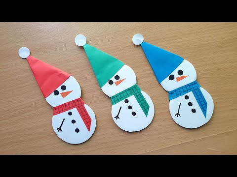 How to make a Snowman using cardboard and papers!! DIY Snowman Christmas ornament!!