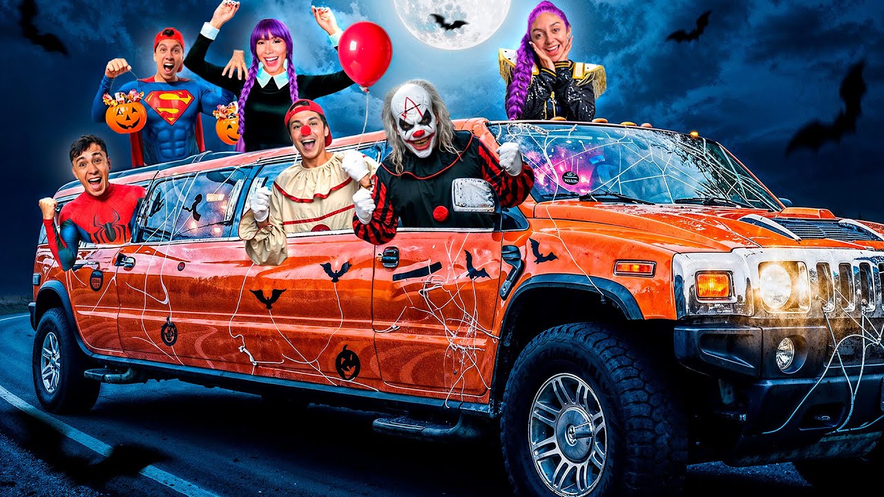 ¡HICE UNA FIESTA SECRETA de HALLOWEEN en una LIMUSINA!