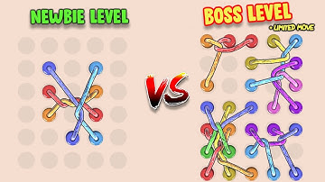 Newbie Level VS BOSS Level : Untangling the Ropes : Android Games : Twisted Tangle PART 1