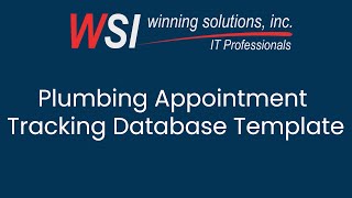 Access Plumbing Appointment Tracking Database