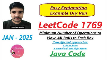Minimum Number of Operations to Move All Balls to Each Box | LeetCode 1769 | Java | Developer Coder
