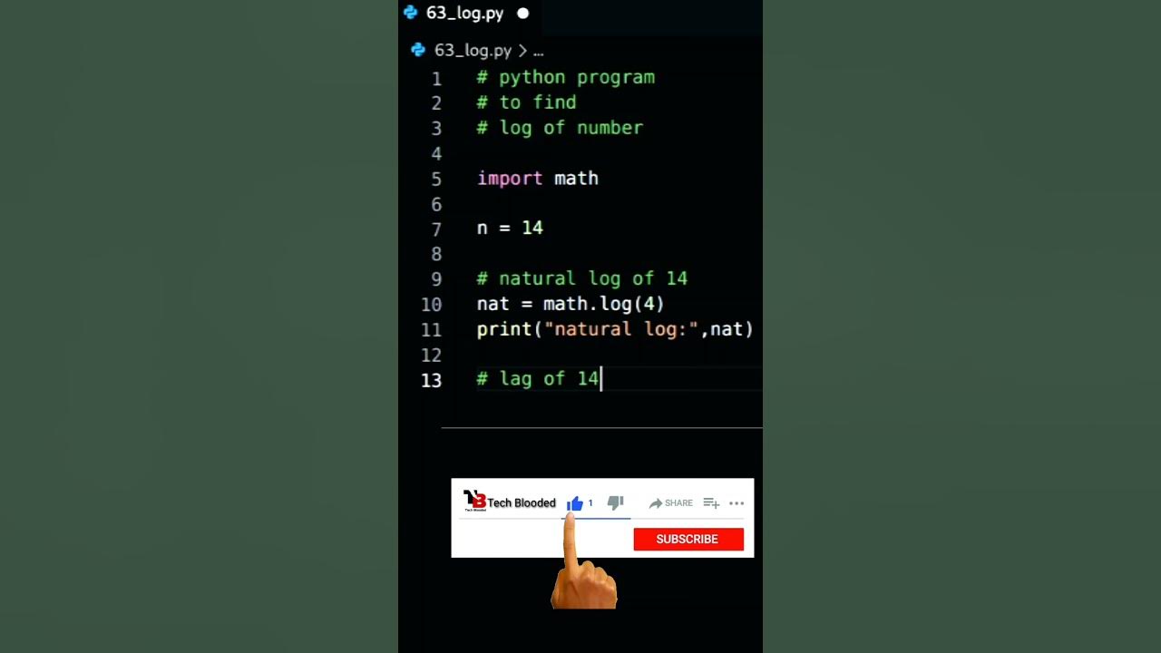 Python Program To Calculate Logarithm | Math Module | Natural Log ...
