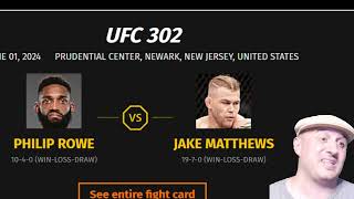 Philip Rowe vs. Jake Matthews Prediction and Bet UFC 302