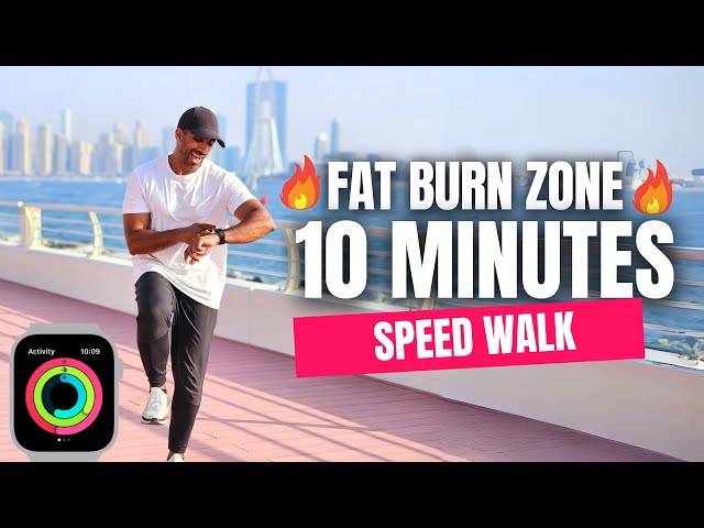10 Minute Fat Burn Zone Walking Workout | Speed Walk class=