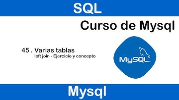 Curso de MySQL #45 II Varias tablas (left join) - Concepto y Ejercicio