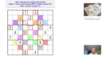 [Eng] Palindrome Sudoku, by Serhii Tyshchenko (WPF Sudoku Grand Prix 2023, round 6, puzzle 11)