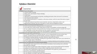 Creating a Learner-Centered Syllabus Checklist