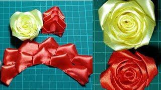 ทำดอกกุหลาบจากริบบิ้น/วาเลนไทน์/Make a rose from ribbon/Valentine