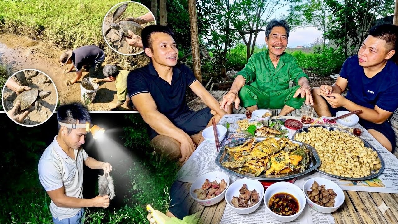 Tát Vét Con Mương Gần Nhà Không Ngờ Được Cả Ba Ba, Ẩm Thực Và Đi Bẫy Chuột Đồng